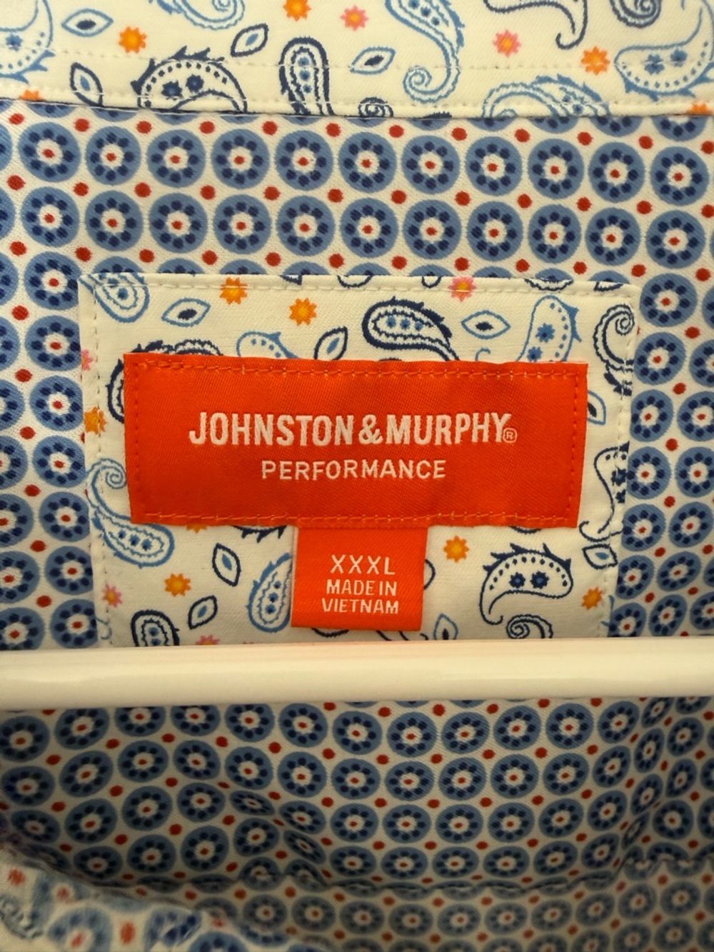Johnston & Murphy Blue Geo-Print Short-Sleeve Button-Down Shirt - Picture 3 of 3
